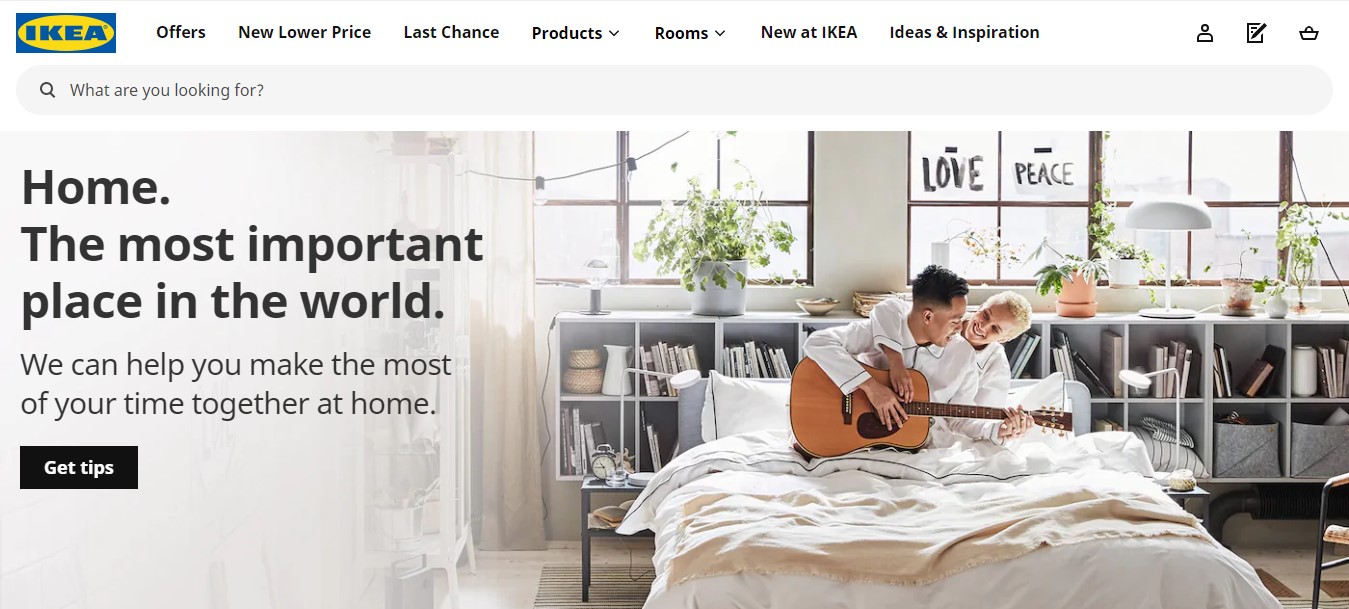 IKEA's landing page.