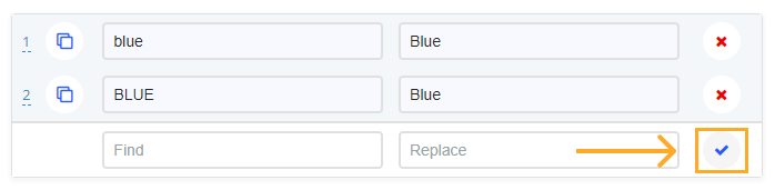 Apply replacement rule in rule builder